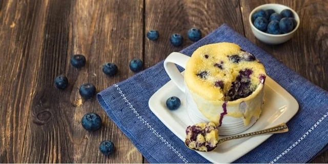 Keto Lemon Blueberry Mug Cake