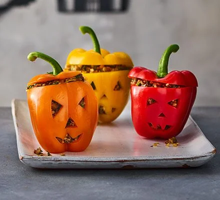 Spooky Stuffed Bell Peppers